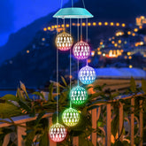 Zeiliuled Solar Wind Chimes front view with Moroccan ball