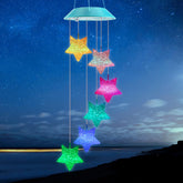 Zeiliuled Solar Wind Chimes front view with multicolor stars