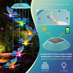 Zeiliuled Solar Wind Chimes glowing at night