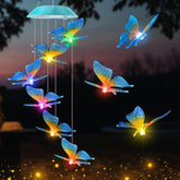 Zeiliuled Solar Wind Chimes multi-coloured butterfly front view