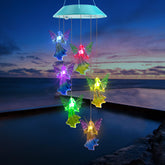 Zeiliuled Solar Wind Chimes multicolor angel design front view