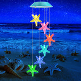 Zeiliuled Solar Wind Chimes multicolor starfish design front view