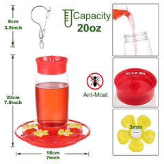 Zelpont Hummingbird Feeder rear view with ant moat