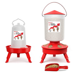 ZenxyHoC 2-in-1 Chick Starter Set Red Feeder and Waterer