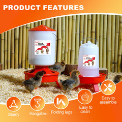 ZenxyHoC chick feeder and waterer setup in brooder