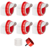 ZenxyHoC Chicken Feeder 3.74in with six ports, red color