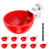 ZenxyHoC Chicken Waterer Cups red plastic front view