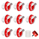 ZenxyHoC No Waste Chicken Feeder with 8 Ports Red