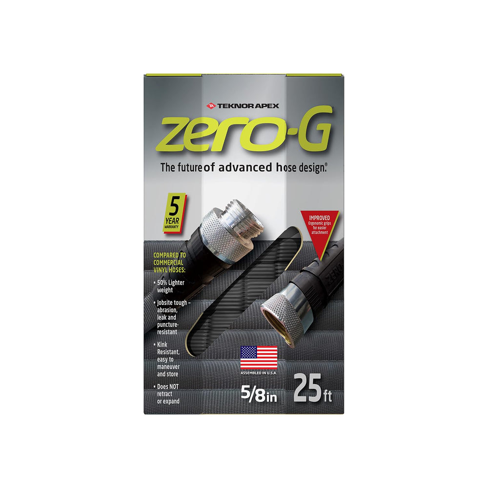 zero-G 5/8 inch by 25 feet garden hose front view