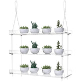 ZerzSemp 3-Tier Hanging Acrylic Plant Shelves front view
