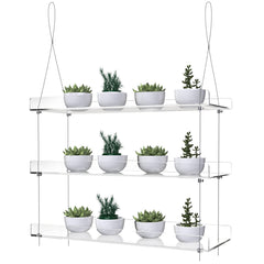 ZerzSemp 3-Tier Hanging Acrylic Plant Shelves front view