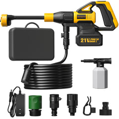 ZestZenith Cordless Pressure Washer front view with GlowYellow-Black finish
