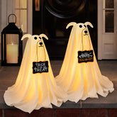 Zesua Ghost Dog Halloween Decoration front view with light