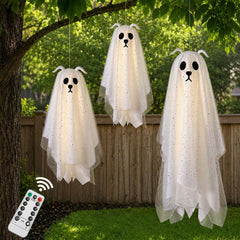 Zesua Halloween lighted dog ghost decoration large ghost front view
