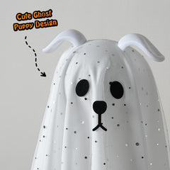 Zesua small dog ghost decoration with LED lights