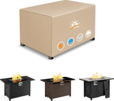 Zettum Fire Pit Cover 48 Inch beige front view