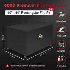 Zettum Fire Pit Cover showing side view with dimensions