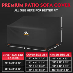Zettum Outdoor Couch Cover in Black, side view