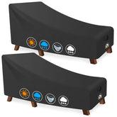 Zettum Outdoor Lounge Chair Cover in black, front view