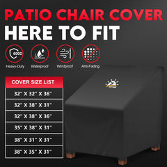 Zettum patio chair cover secured on a wicker chair