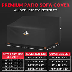 Zettum Patio Sofa Cover 86-inch with furniture
