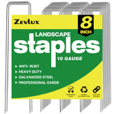 Zevlux 8-inch galvanized garden stakes pack front view