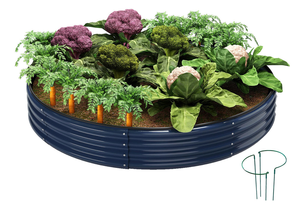 ZFHgarden 3x3x1ft galvanized metal planter front view