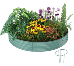 ZFHgarden Galvanized Metal Planter 3x3x1ft front view