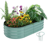 ZFHgarden galvanized metal planter raised garden bed front view