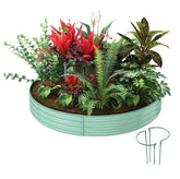 ZFHgarden galvanized metal planter round raised garden bed 3x3x1ft