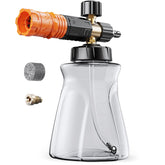 Zhevebaga Foam Cannon front view with 1L bottle