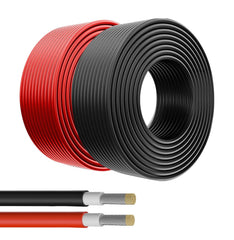 Zhong Hua Jiang Solar Panel Wire 12AWG black and red 30ft cables front view