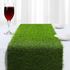 ZHOUXITU 13x84 inches artificial grass table runner green colour