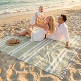 ZICOTO Extra Large Beach Blanket in sage colour, front view