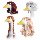 Zixumild 4Pcs Porch Goose Wig Set with four unique styles