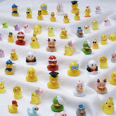 ZMRU 36 multicolor mini resin ducks front view