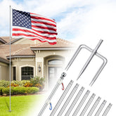 ZMTECH 10 FT Heavy Duty Flag Pole with 5 prongs base