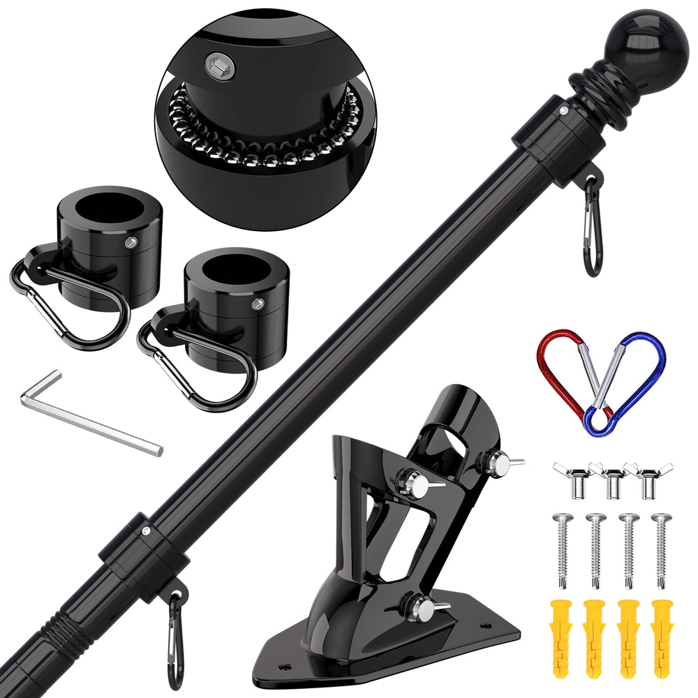 ZMTECH 6 FT flag pole kit with stainless steel poles and brackets