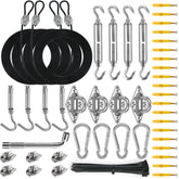 ZNELLY Sun Shade Sail Hardware Kit components including ropes and turnbuckles