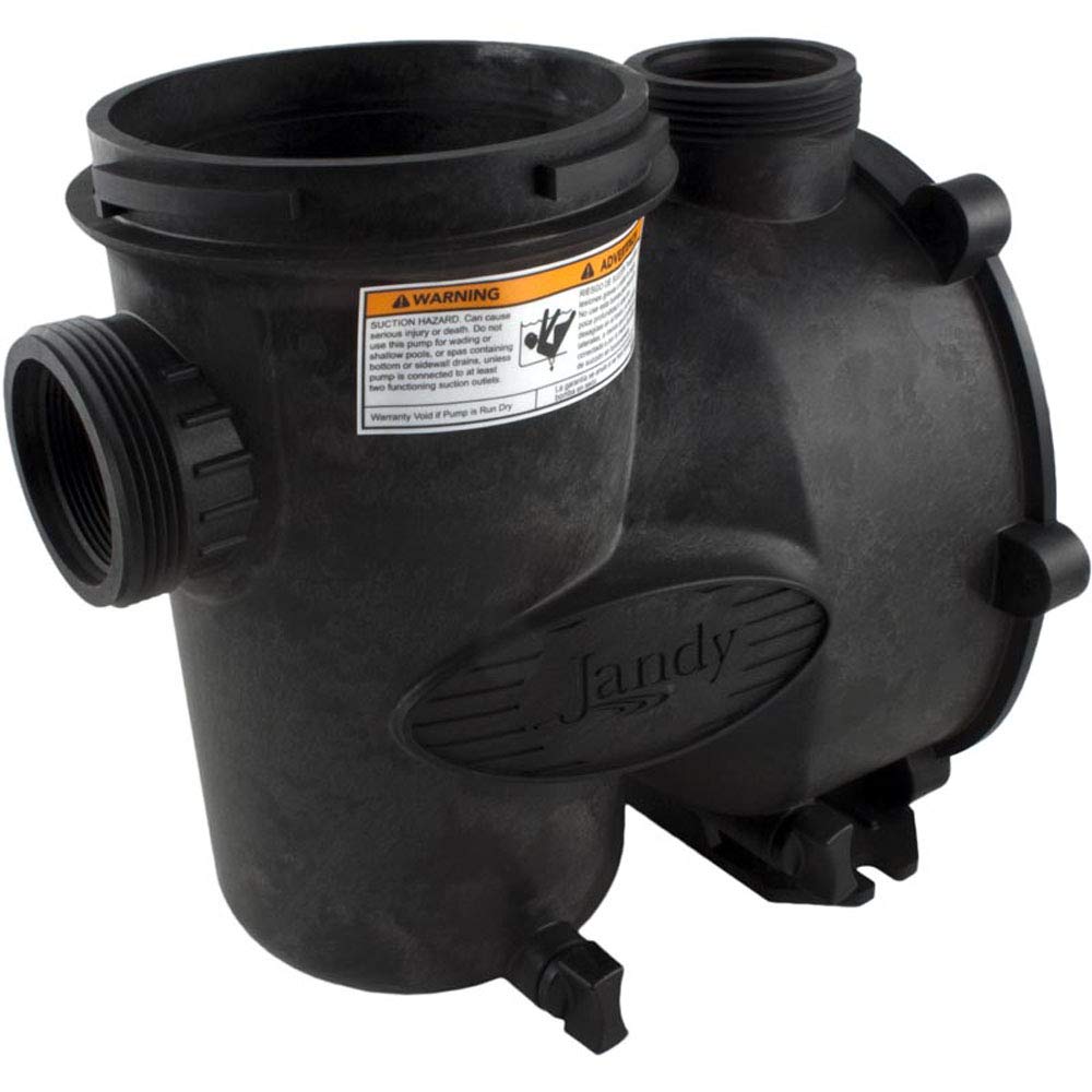 Zodiac R0479800 pump body replacement front view, black cast iron