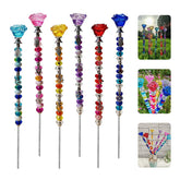 ZSlactp Fairy Wand Garden Stakes Kit with crystal roses and beads