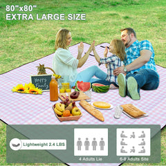 ZUBOND picnic blanket folded compact with carry handle