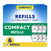 ZUYHNGE Compact Flying Insect Trap Indoor Refill Kit with 6 cartridges