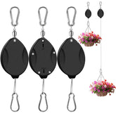 ZUZUAN 3 Pcs retractable plant hanger black set front view