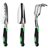 ZUZUAN Garden Tool Set including hand trowel, transplant trowel, and cultivator hand rake