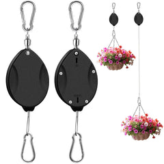 ZUZUAN retractable plant hanger set of two in black