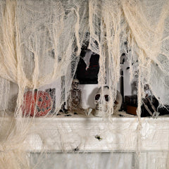 ZYP Halloween Creepy Cloth 320 x 80 inches in beige color, laid out flat