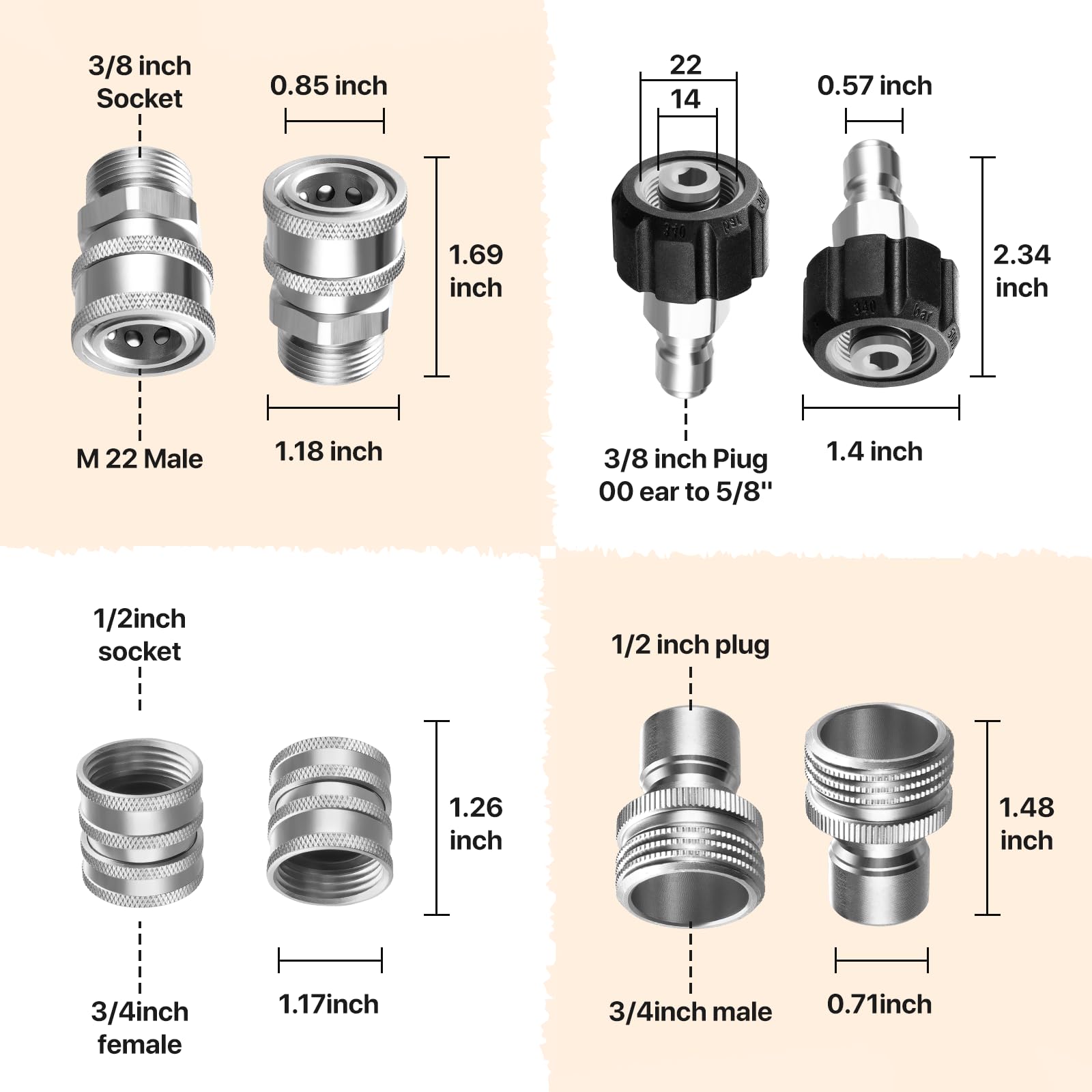 1/2" plug and 3/4" male connectors from Twinkle Star set