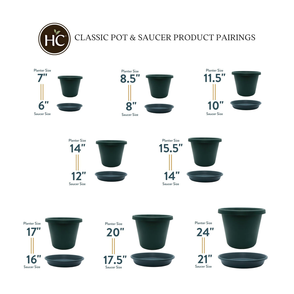10-inch evergreen saucer with potted plant on top
