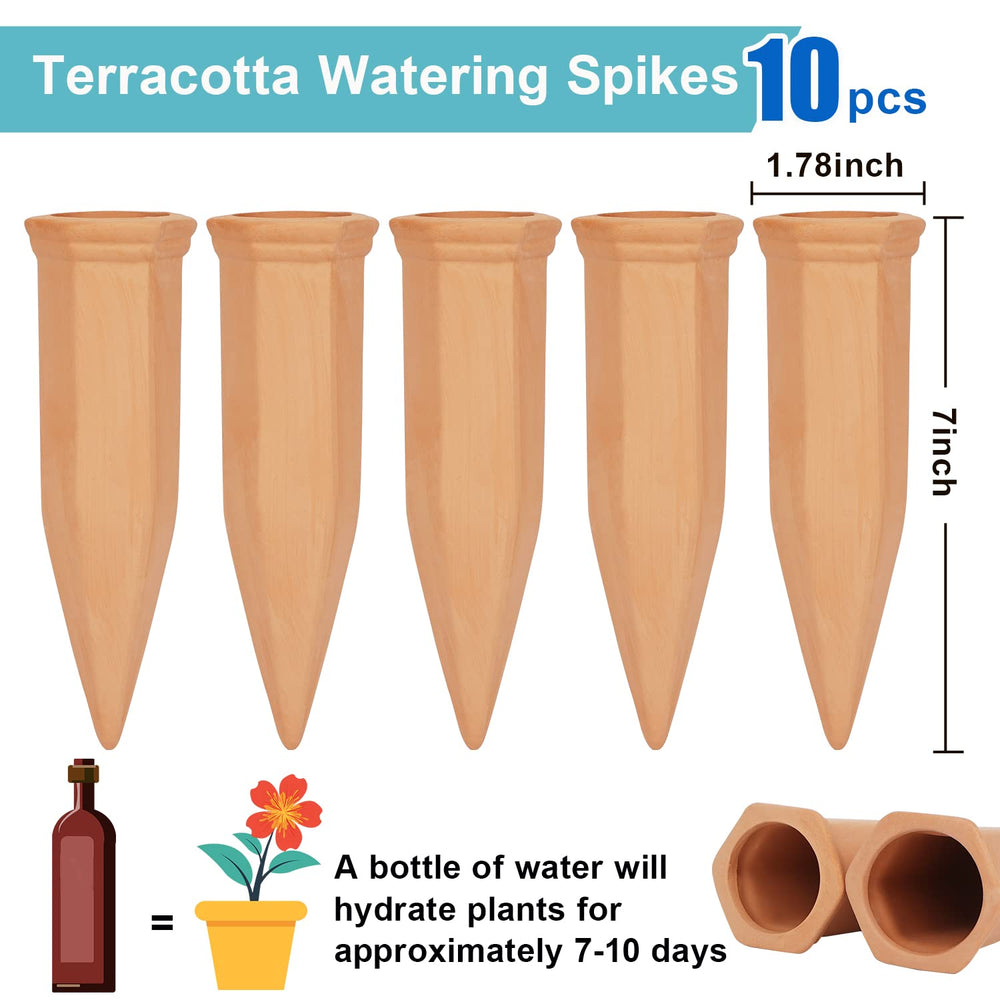 10-pack of FAMILY Plant Watering Stakes displayed together